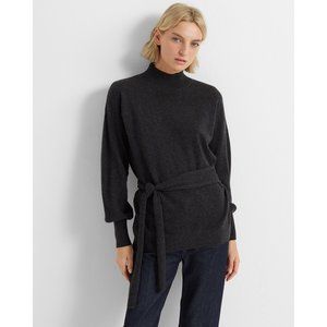 Club Monaco Tie Waist Mock Neck Cashmere Sweater M